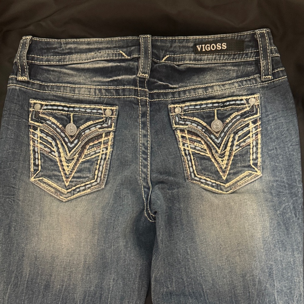 Vigoss Women's Dark Blue Boot Cut Jeans - Picture 3 of 4